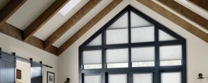 entryway windows with honeycomb energy efficient shades for UV protection