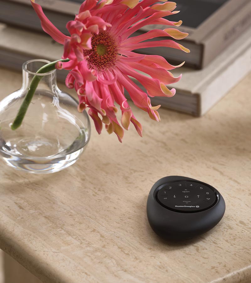 black remote for smart blinds in Omaha