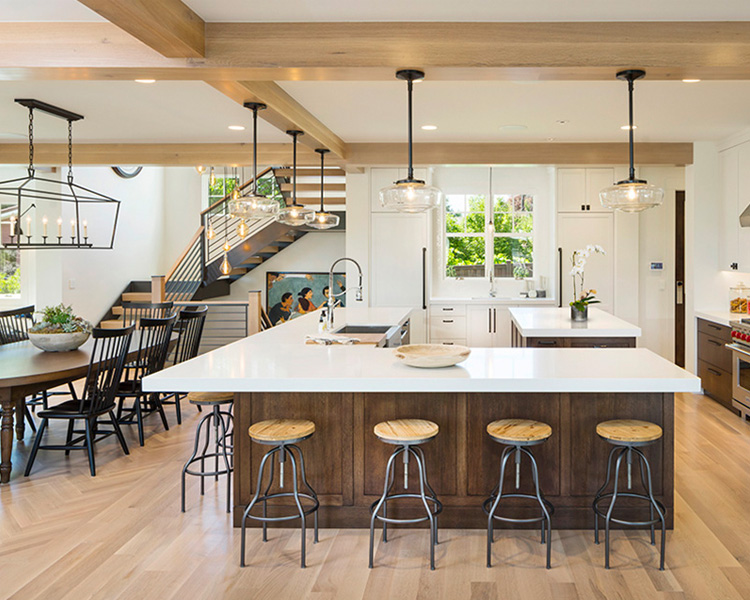 architectural lighting in kitchen in Omaha home