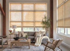 staycation vibes with light filtering woven shades in Omaha