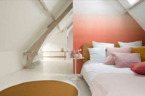 ombre wall in bedroom inspired by color of the year 2024