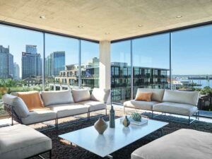 city condo with bare windows